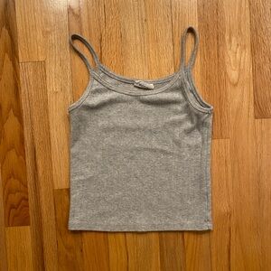 Gray Teen Gap Crop Tank Top